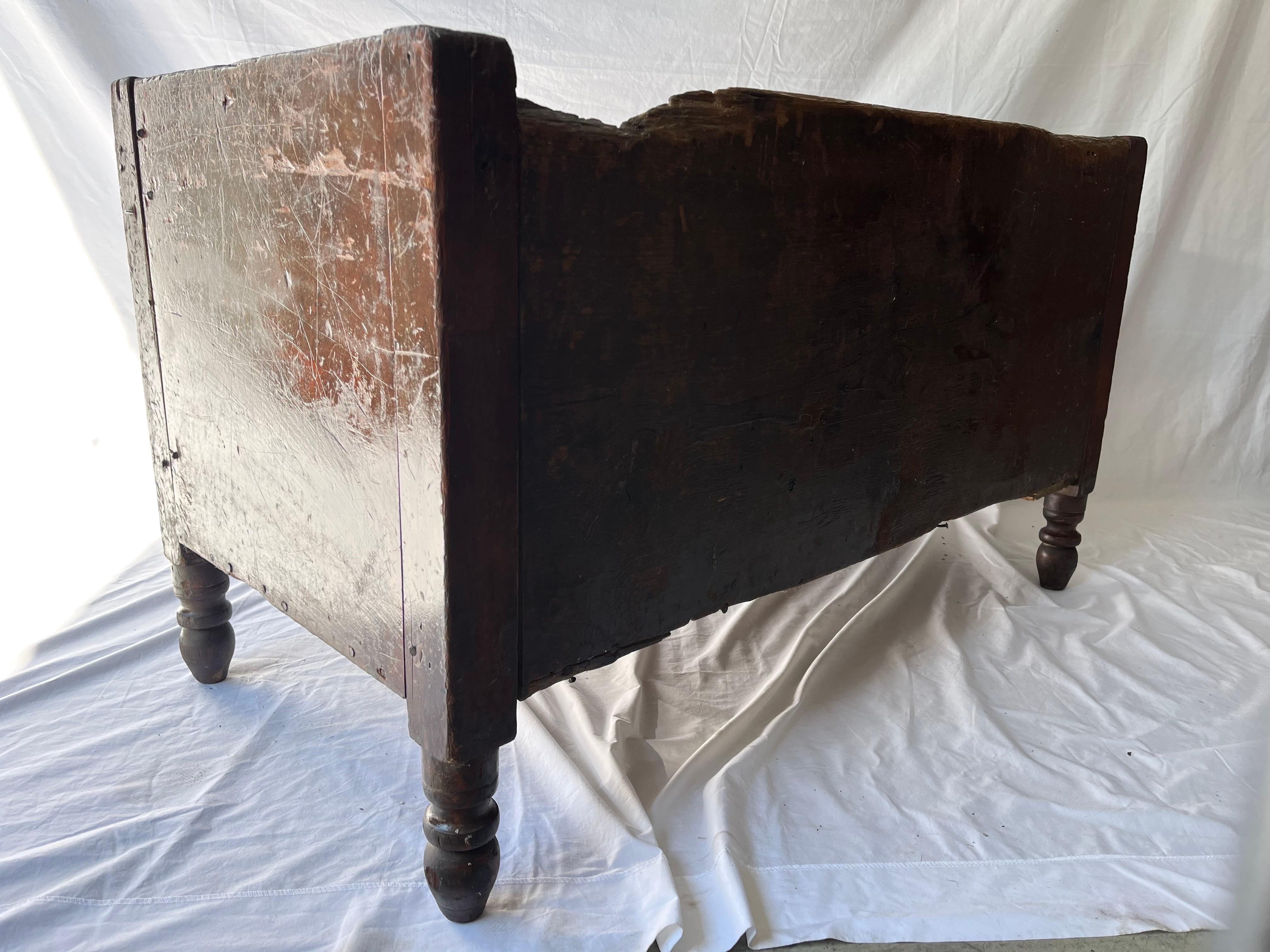 Wood Tennessee Antique American Hand Built Primitive Blanket Chest Relic Cow Feeder For Sale