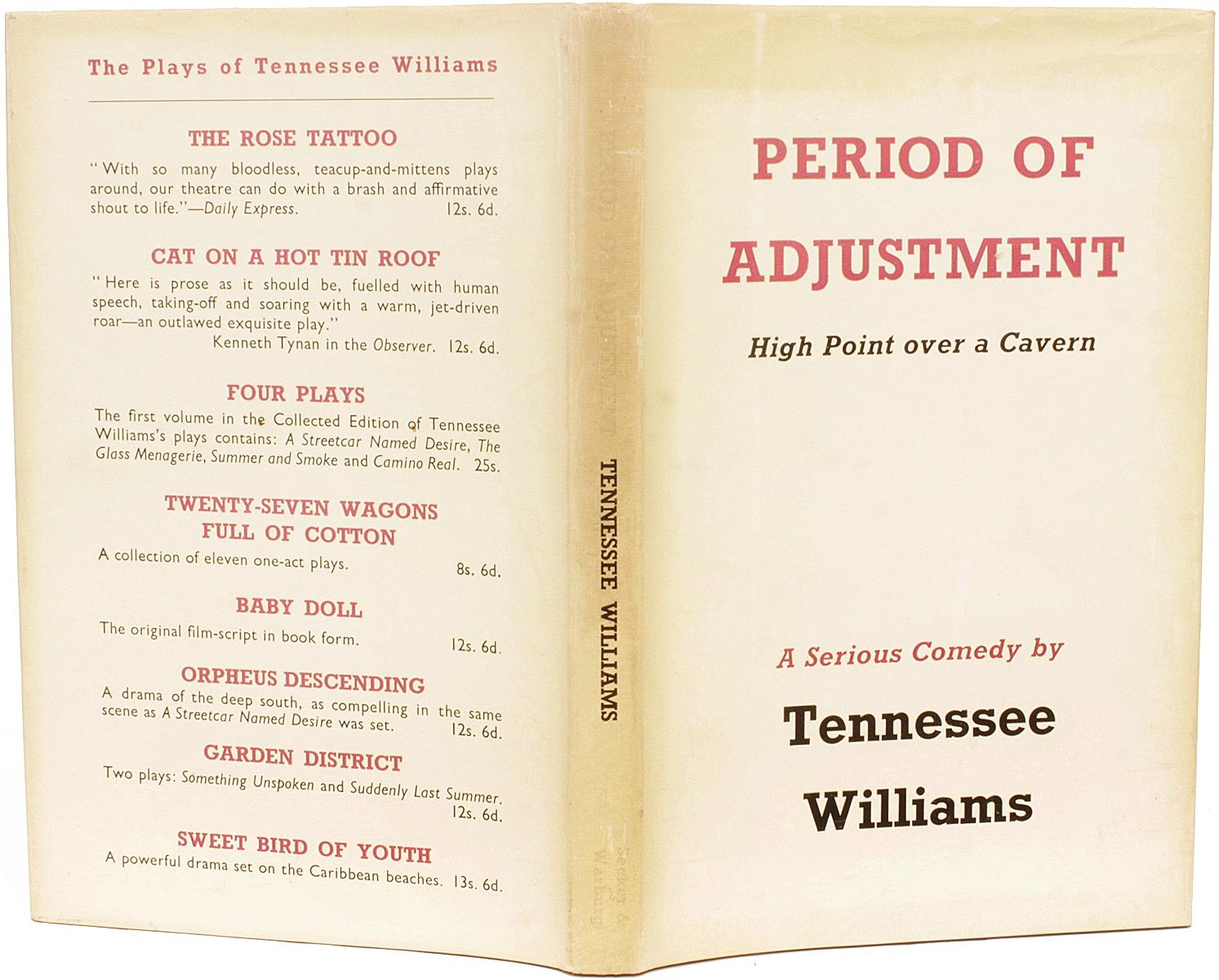British Tennessee WILLIAMS. Period Of Adjustment. FIRST EDITION INSCRIBED - 1960
