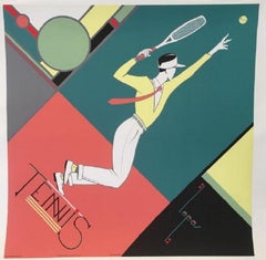 Tennis After the French Artist Lepas Original Vintage Poster