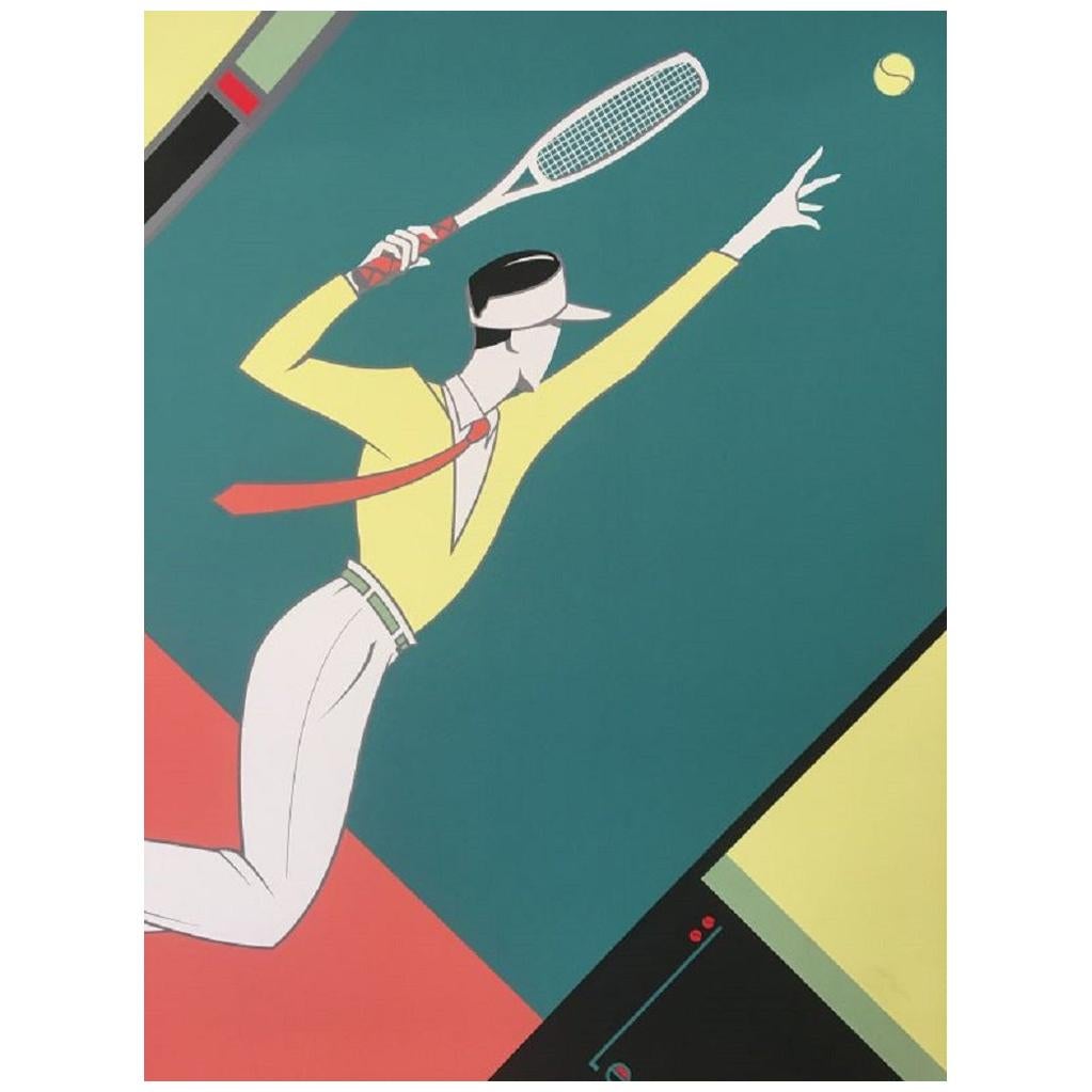 Tennis After the French Artist Lepas Original Vintage Poster