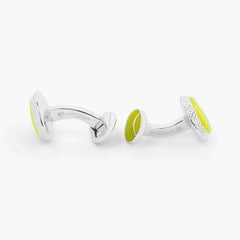 Tennis Ball Cufflinks with Enamel