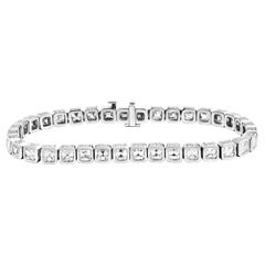 Tennis Bezel Set Bracelet with Asscher Cut Diamond