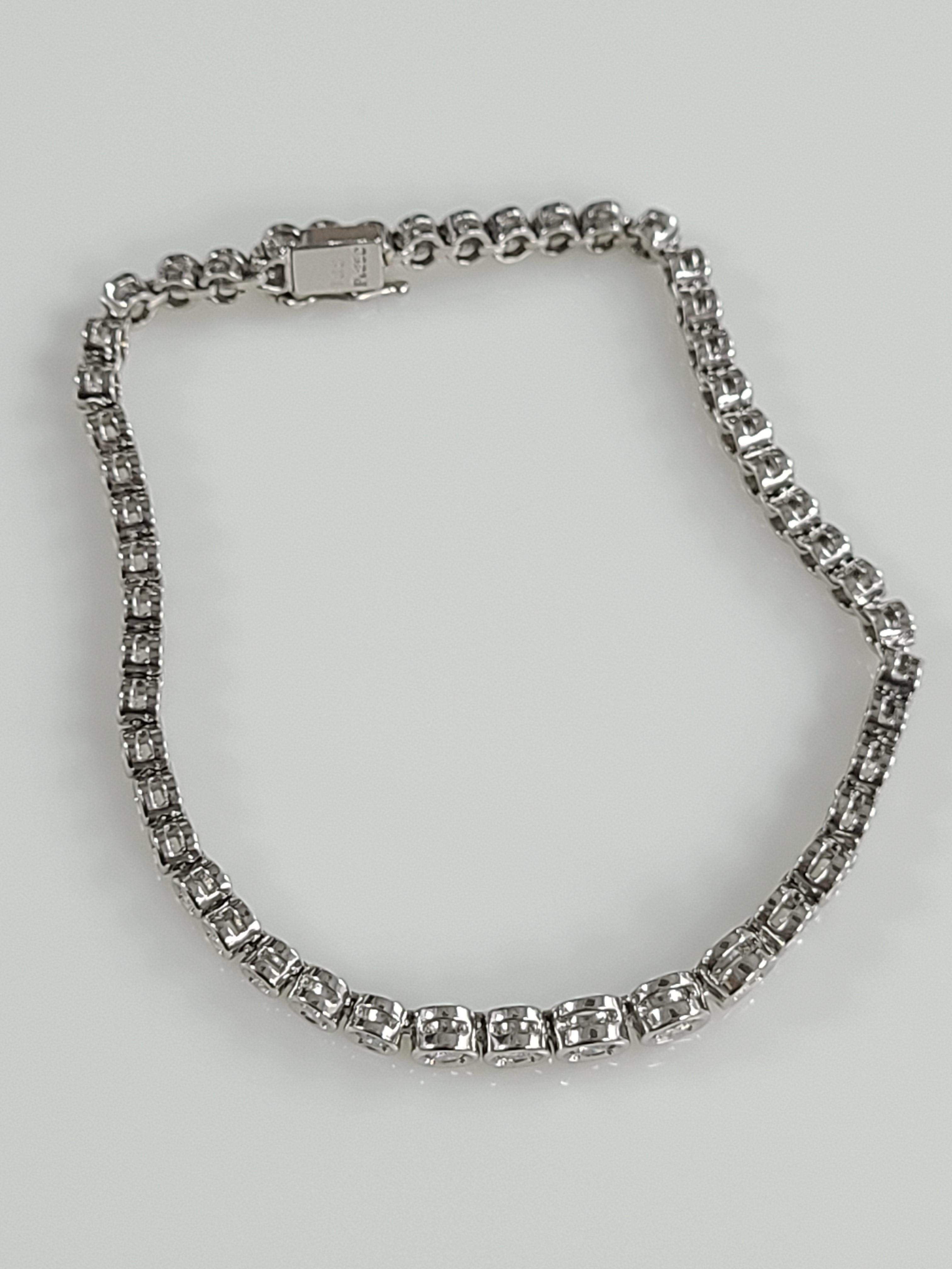 Tennisarmband 1,38 Karat in Platin PT850 mit Diamanten gefasst für Damen oder Herren