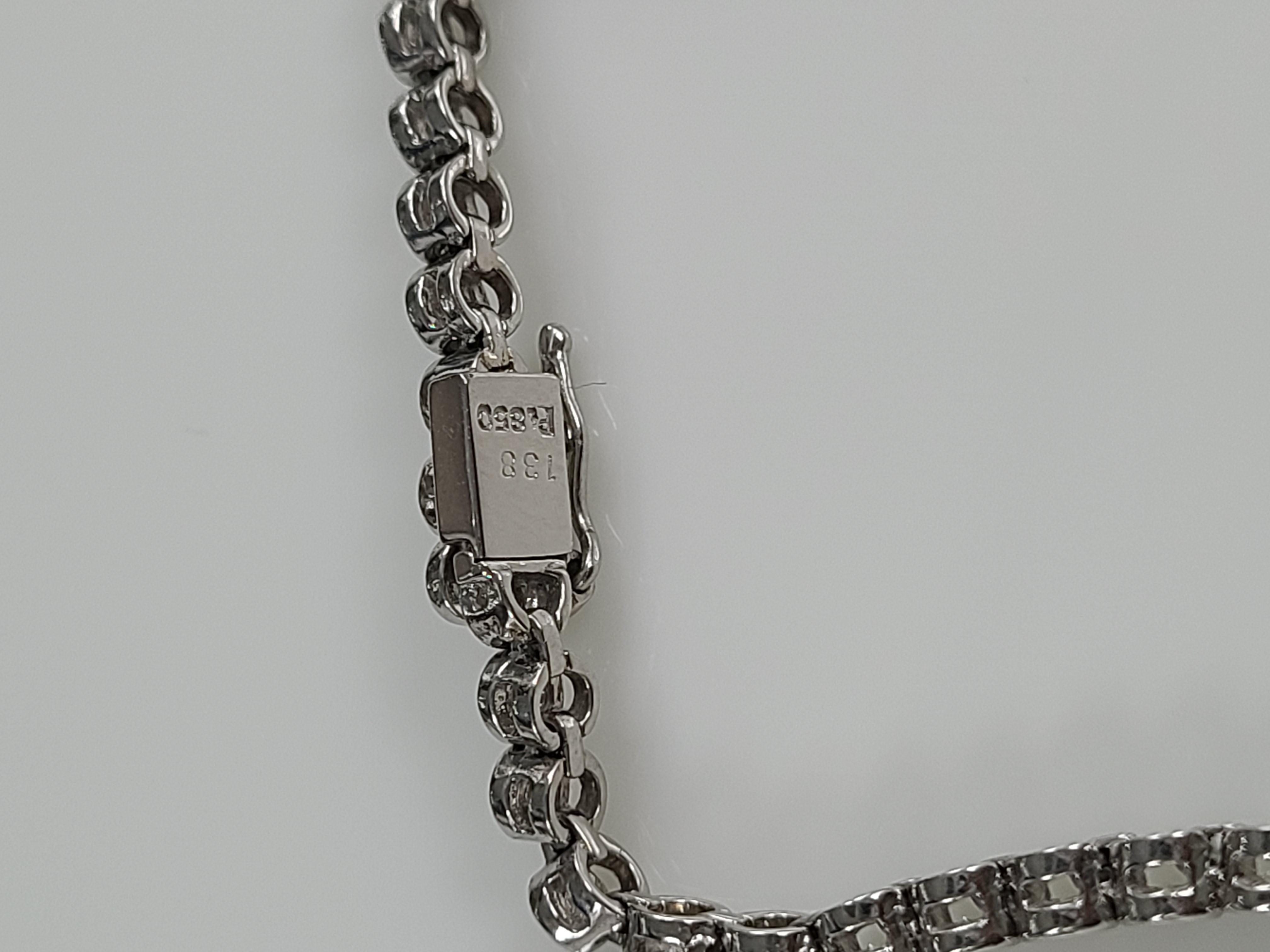 Tennisarmband 1,38 Karat in Platin PT850 mit Diamanten gefasst 1