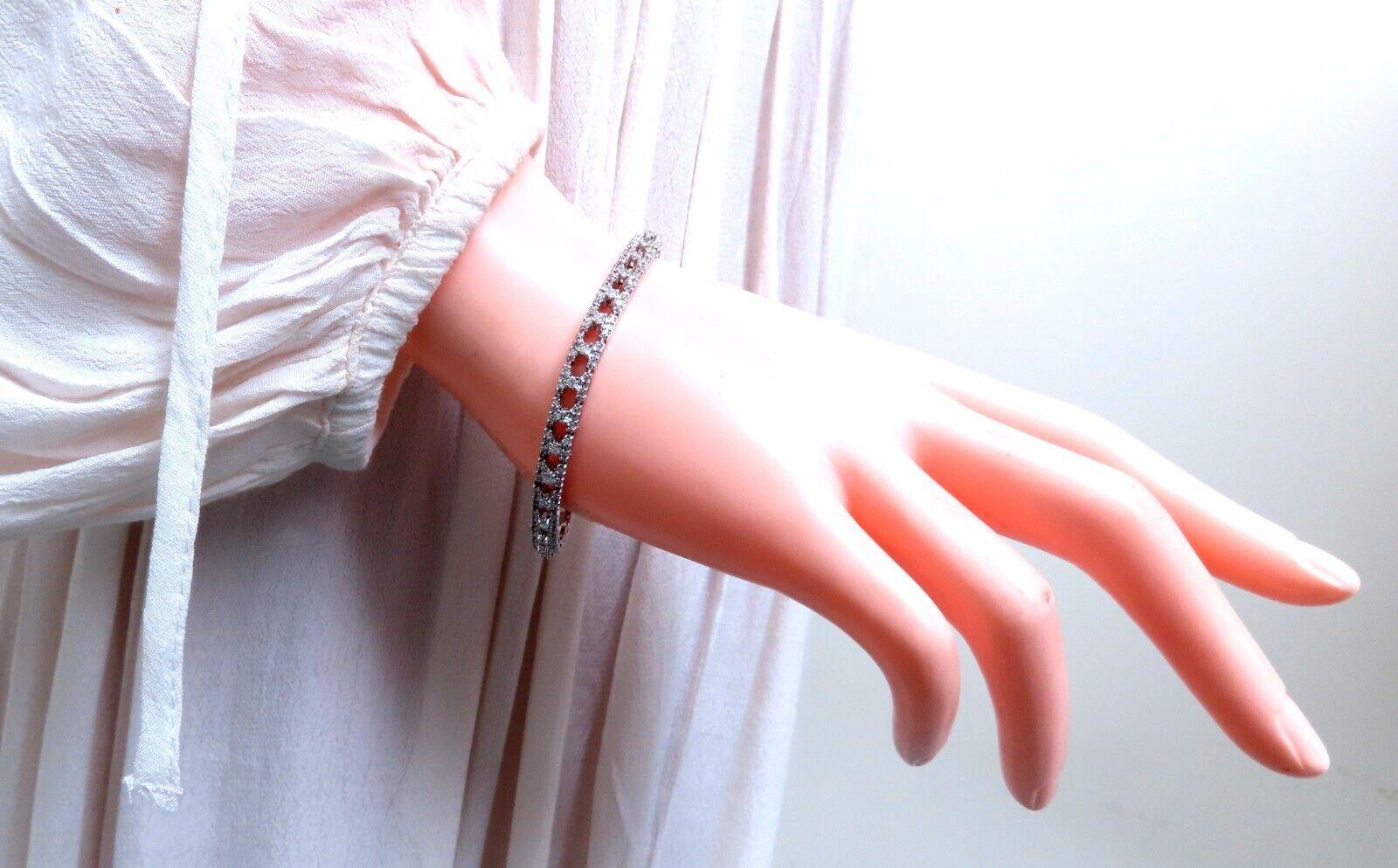Taglio rotondo Bracciale Tennis 1.75ct Diamanti Naturali Rotondi Oro 14kt Tre File in vendita