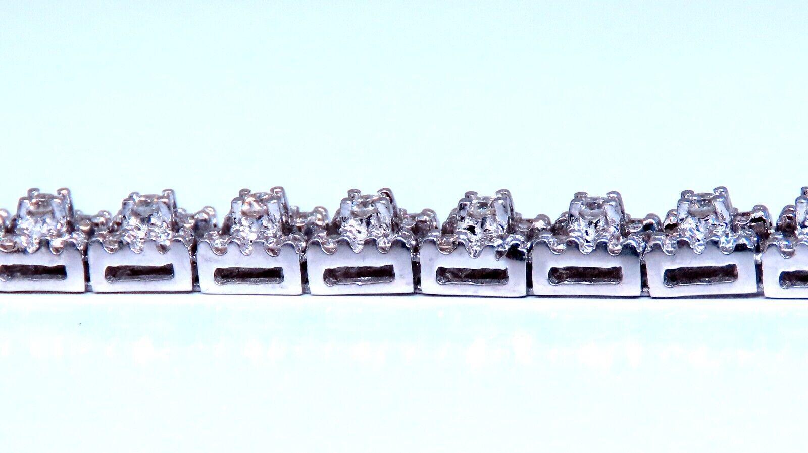 Tennis Bracelet 1.75ct Natural Round Diamonds 14kt Gold Three Row In New Condition For Sale In New York, NY