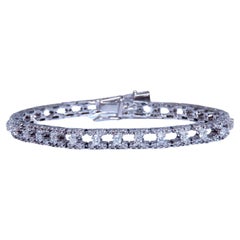 Bracelet tennis à trois rangées en or 14 carats avec diamants ronds naturels de 1,75 carat