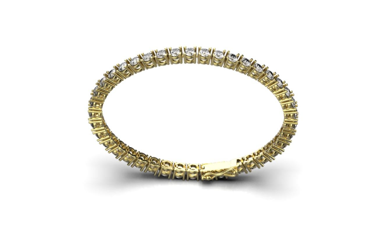 Tennis Bracelet, 18k Gold, 12.7ct In New Condition For Sale In Leigh-On-Sea, GB