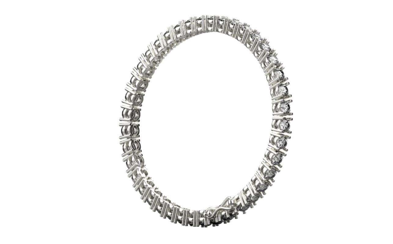 Bracelet tennis, or blanc 18 carats, 12,7 carats Neuf - En vente à Leigh-On-Sea, GB