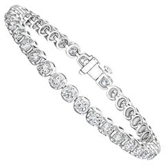 Bracelet de tennis 4.85ctw 36 diamants naturels 0.14ct chacun Bracelet en or blanc 14K