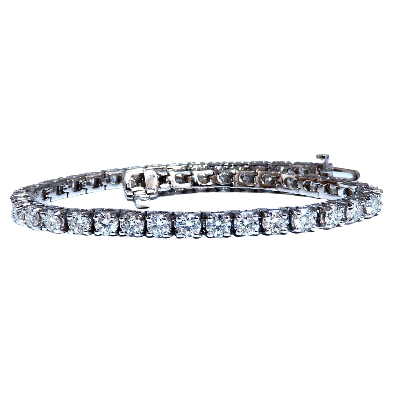 Tennis Bracelet 7.70ct Natural Round Diamonds 14kt For Sale