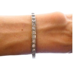Tennis Bracelet Art Deco 18k Gold Diamond