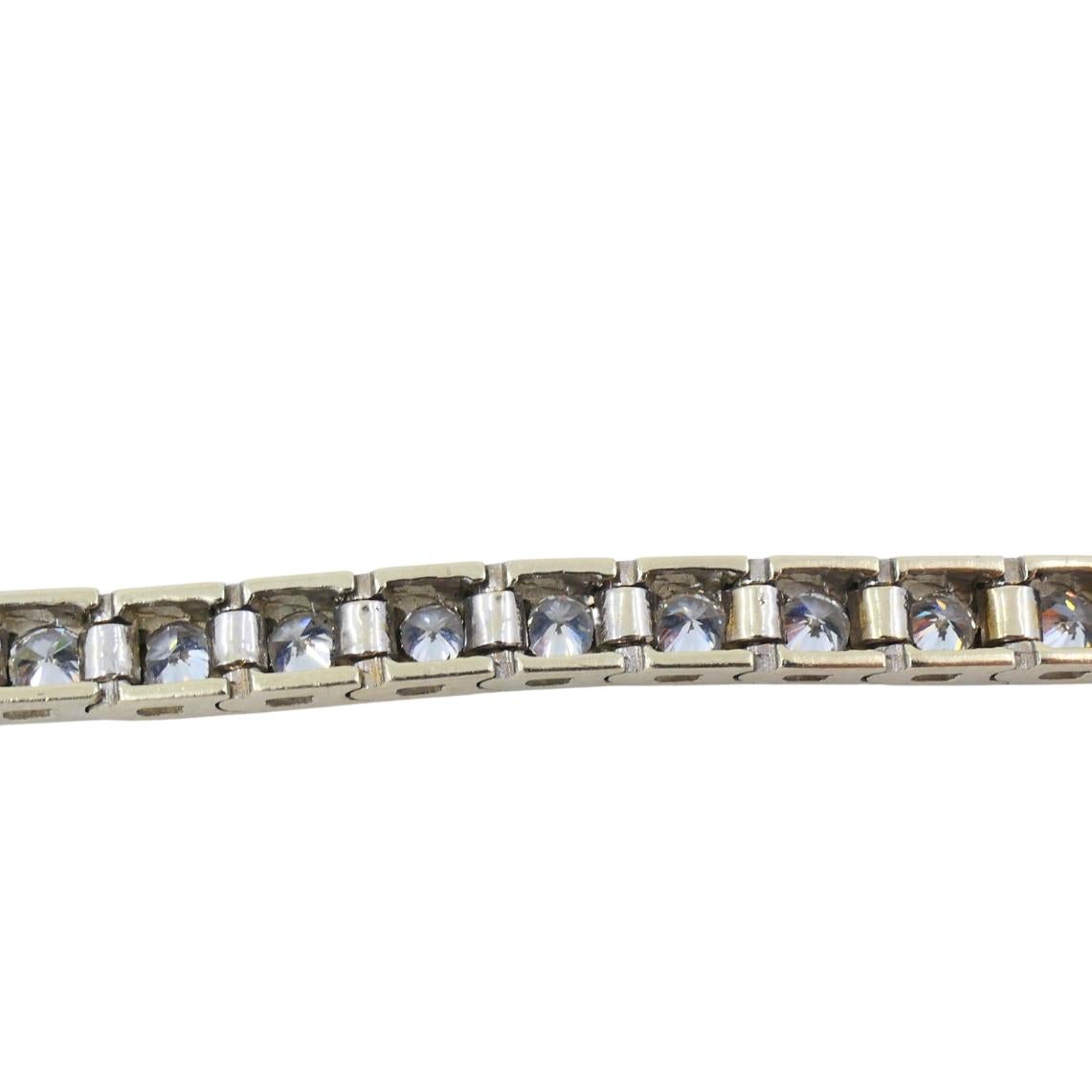 Femenino o masculino Pulsera Tenis Art Decó Oro 18k Diamante en venta