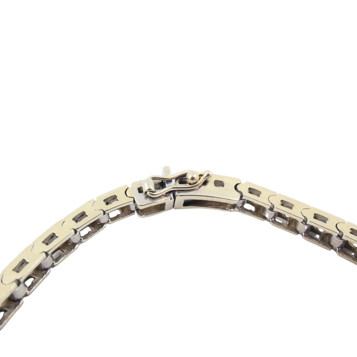 Pulsera Tenis Art Decó Oro 18k Diamante en venta 3