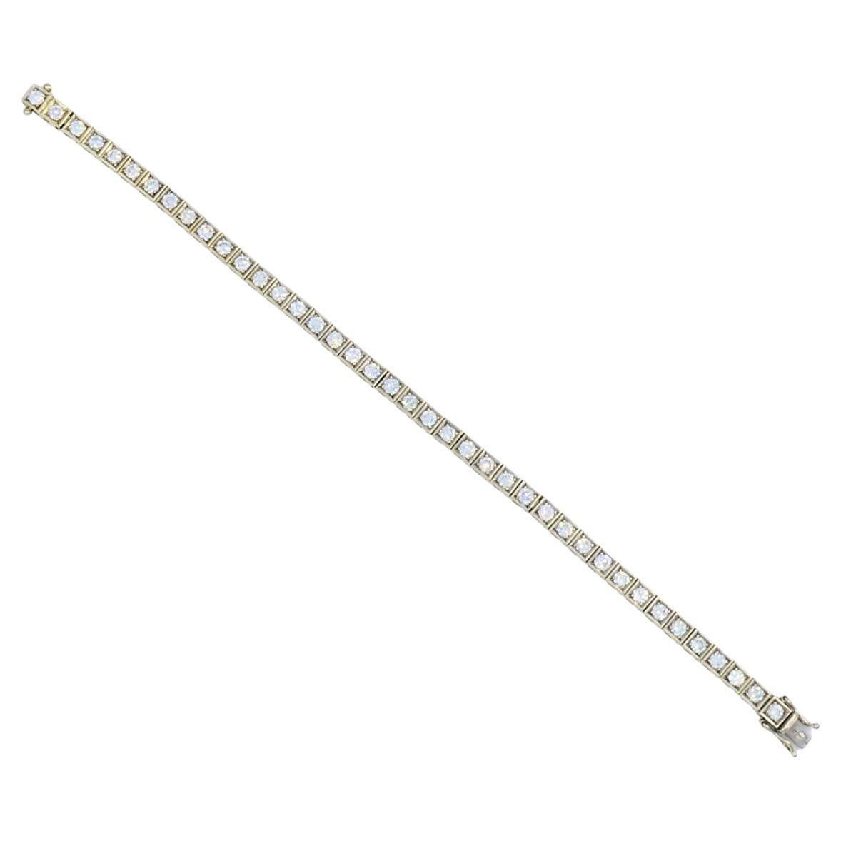 Bracciale Tennis Art Deco in oro 18k con diamanti