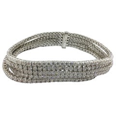 Bracciale tennis a cinque fili in oro 18 carati con diamanti 19,27 carati #51-10426