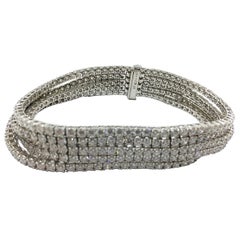 Bracelet tennis à cinq brins en or 18 carats serti de diamants 19,27 carats n°51-10426