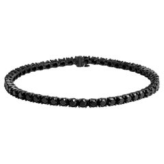 Tennis Bracelet in 14K White Gold with Black Diamonds