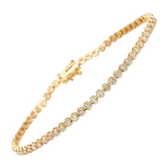 Tennis Bracelet in 14kt Yellow Gold with 2ct of Diamonds