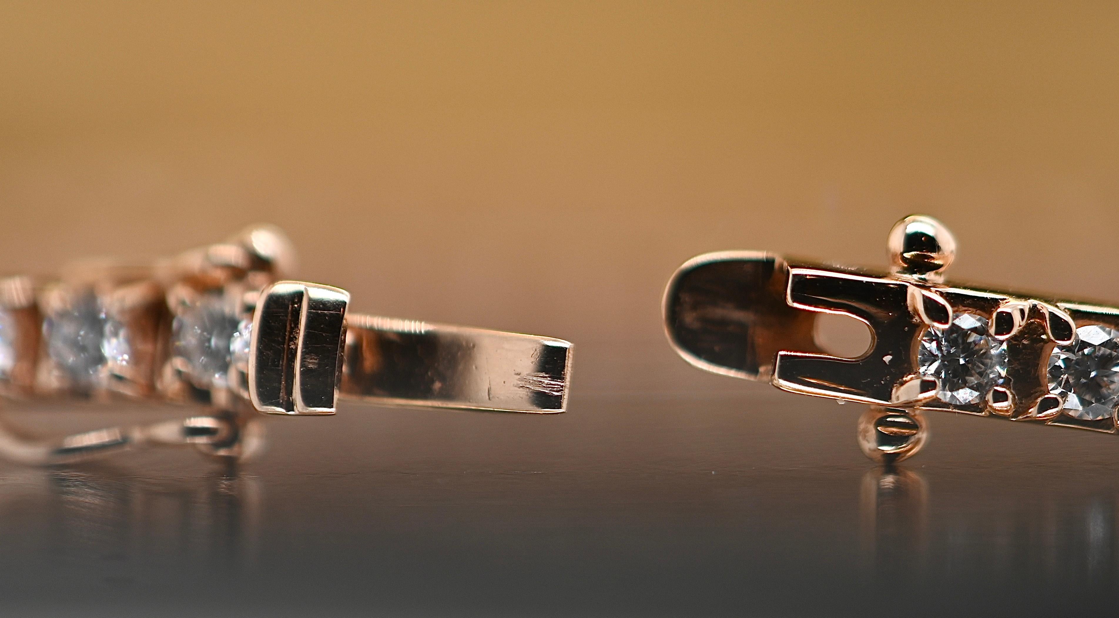 Brilliant Cut Tennis Bracelet in 18-Carat Pink Gold Adorned with Diamonds For Sale