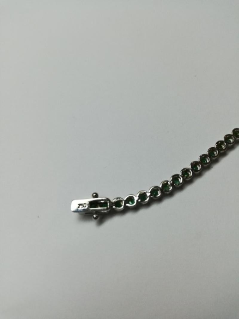 Tennis Bracelet in 18 Karat White Gold and Emeralds 1
