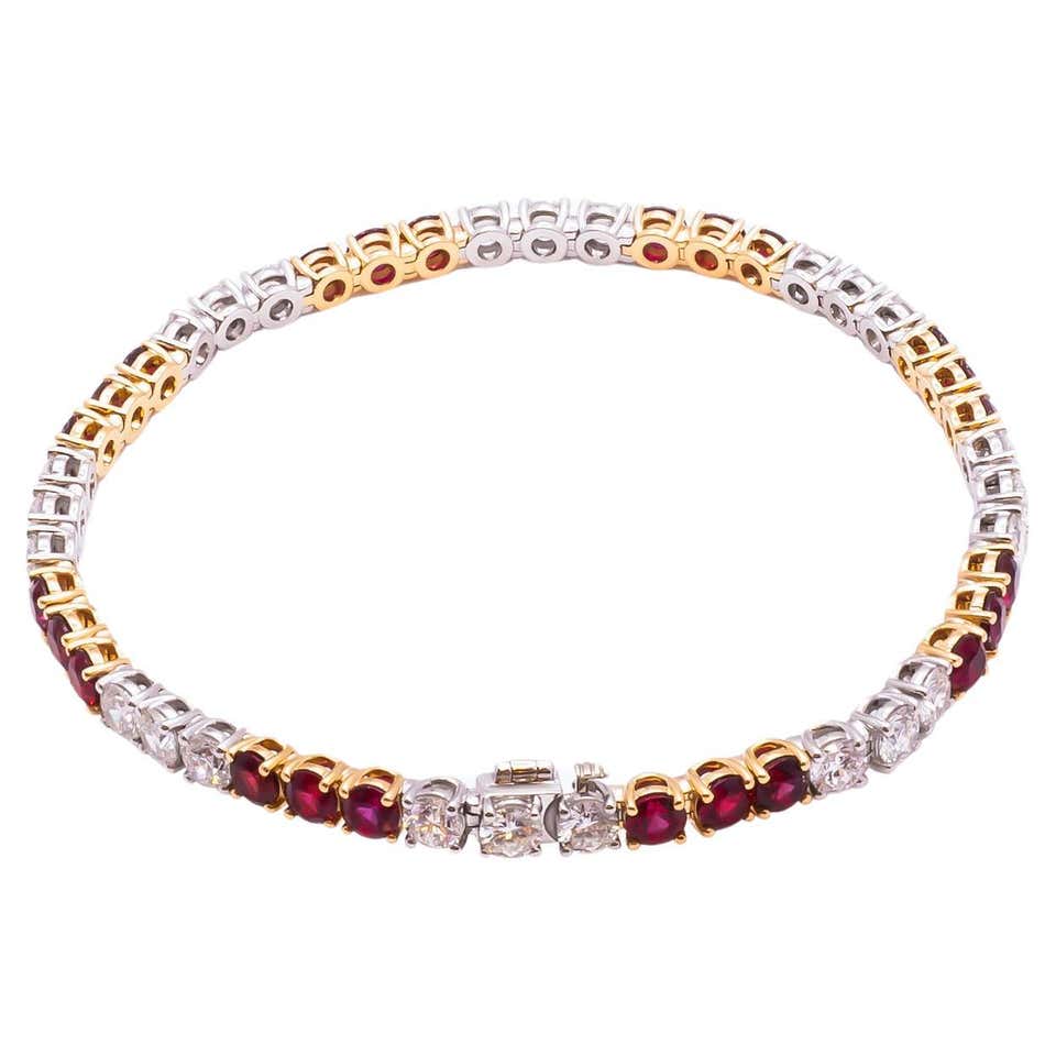 Tiffany and Co. Ruby, Diamond, Platinum and 18 Karat Gold Victoria ...