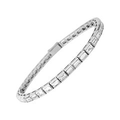 Tennis Bracelet, Platinum Set with Baguette Cut Diamonds