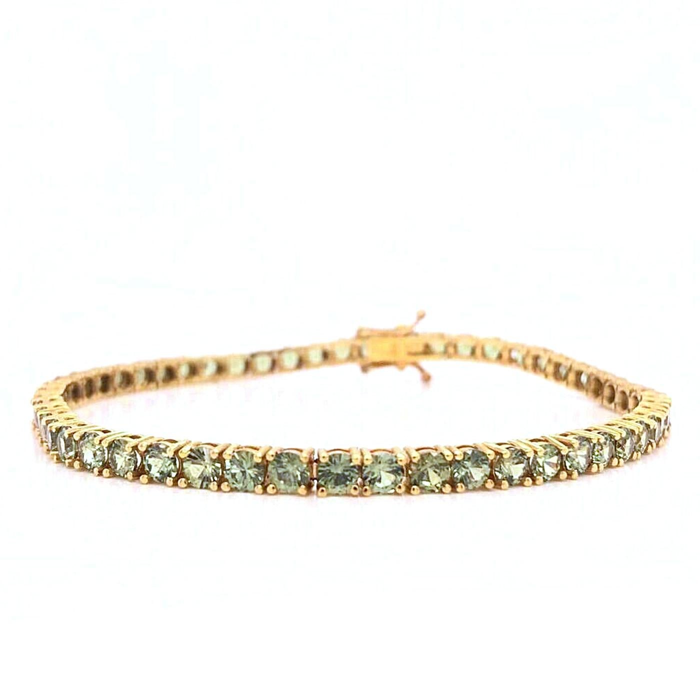 5.80ct 18ct yellow gold tennis bracelet guaranteed g/h colour si purity natural diamonds
