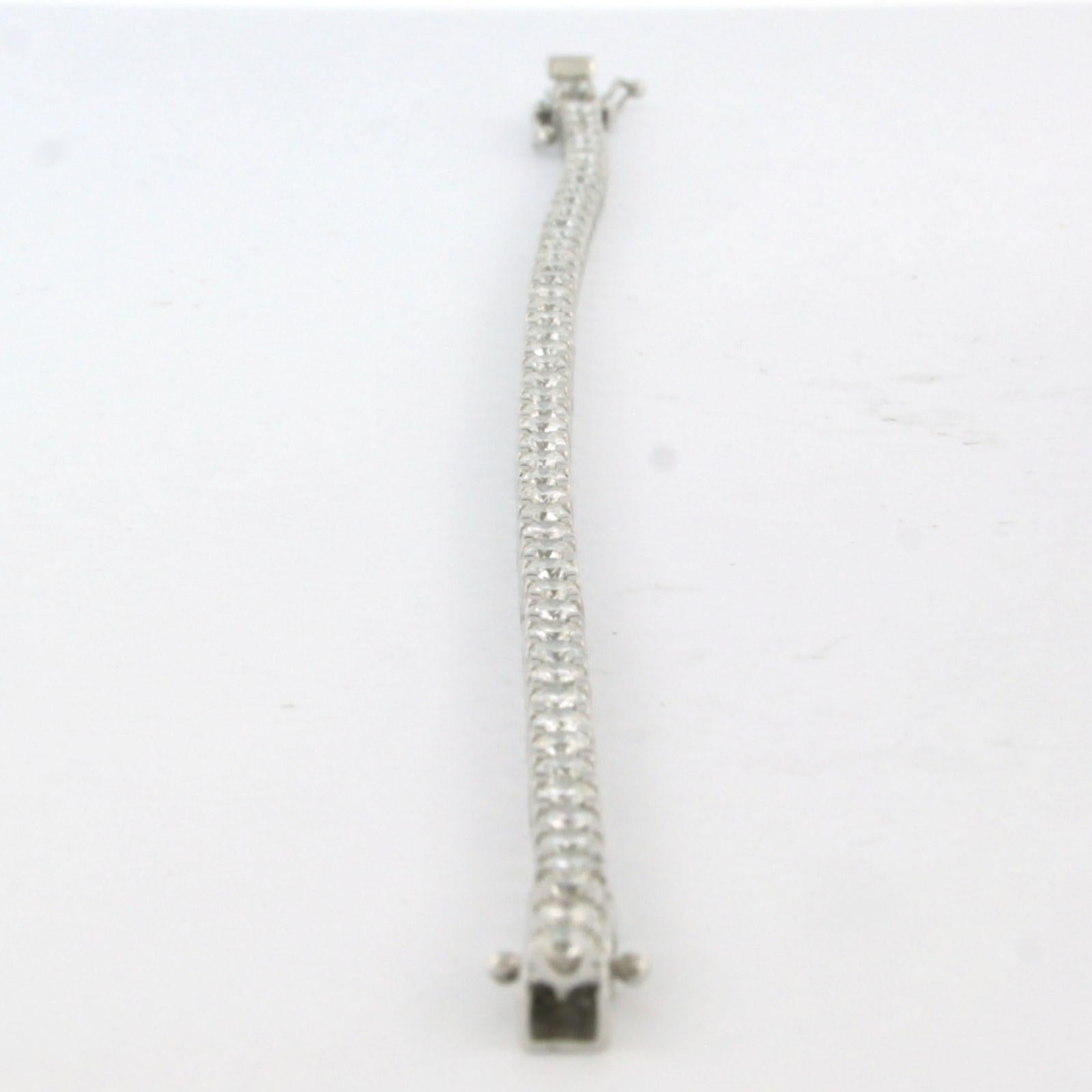 Women's Tennis bracelet set with brilliant cut diamonds up to 4.15ct 14k white gold