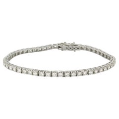 Tennis bracelet set with brilliant cut diamonds up to 4.15ct 14k white gold