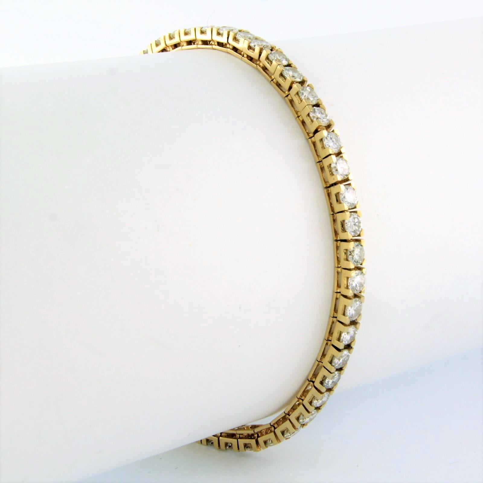 Modern Tennis bracelet set with diamonds 14k yellow gold For Sale