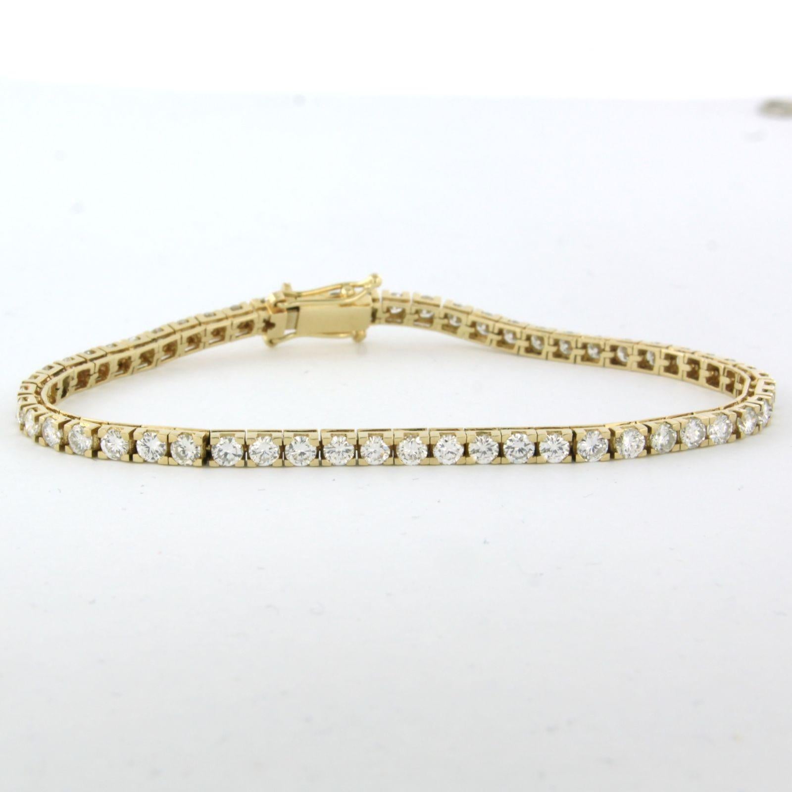 Tennis bracelet set with diamonds 14k yellow gold In New Condition For Sale In The Hague, ZH