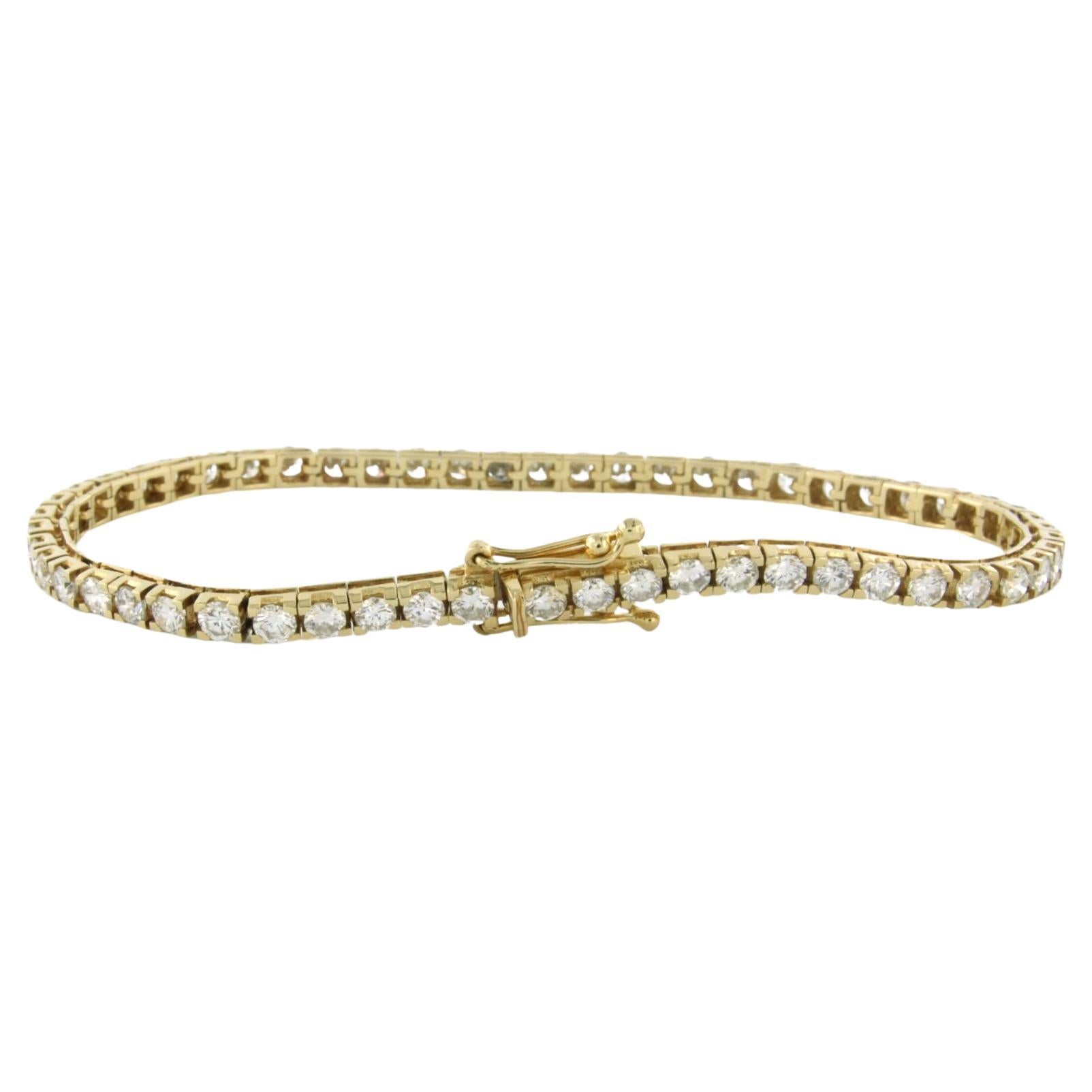 Bracelet tennis serti de diamants en or jaune 14 carats