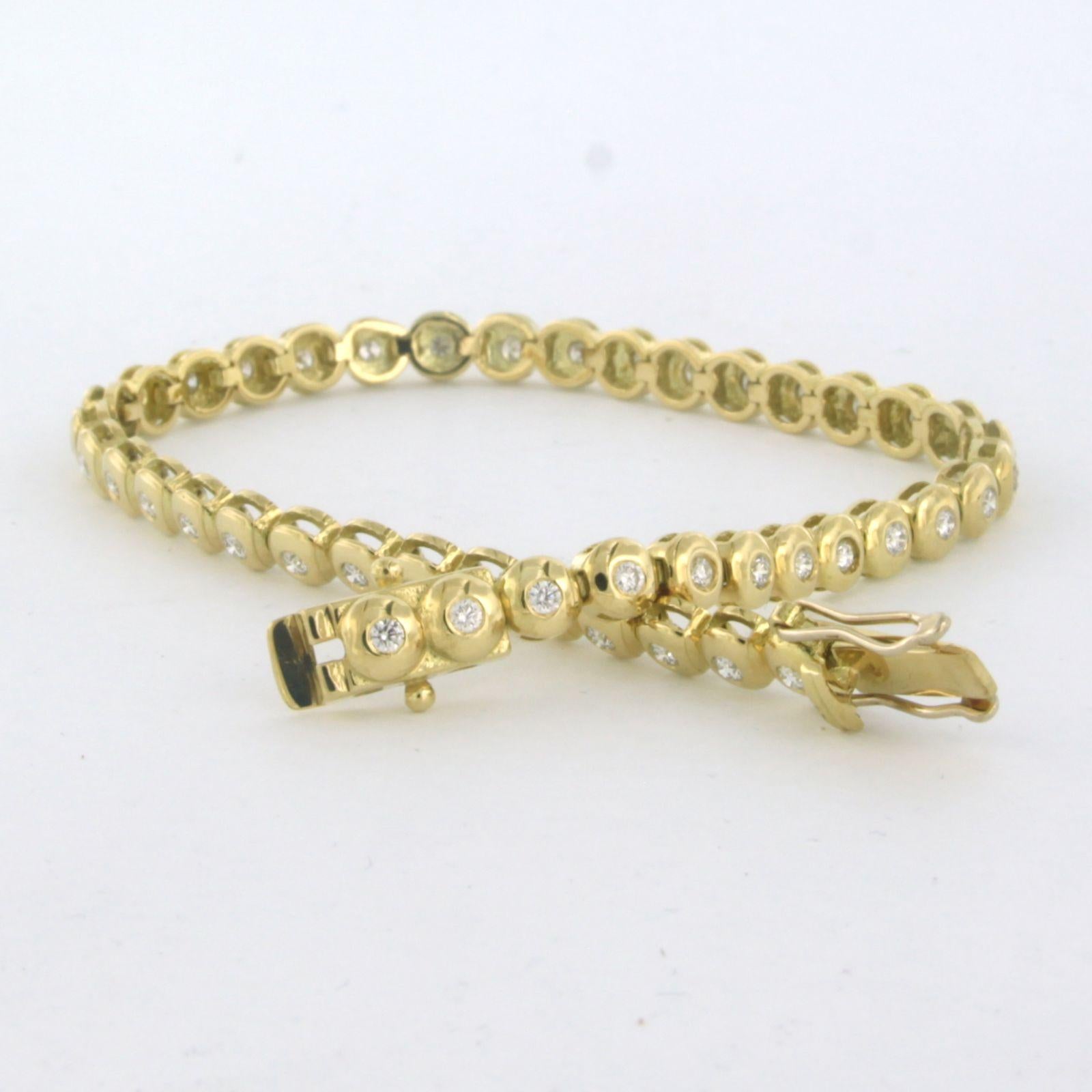 Tennis bracelet set with diamonds 18k yellow gold For Sale at 1stDibs