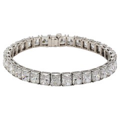 Tennis Bracelet w/ GIA certified D-F/SI1-SI2 Radiant Cut Diamonds. D34.53ct.t.w.