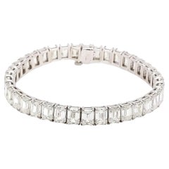 Tennis Bracelet w/ GIA certified G-I/VVS1-VS Emerald Cut Diamonds. D27.80ct.t.w.