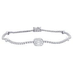 Bracciale Tennis con diamante taglio Pie da 1 carato a faccia in su