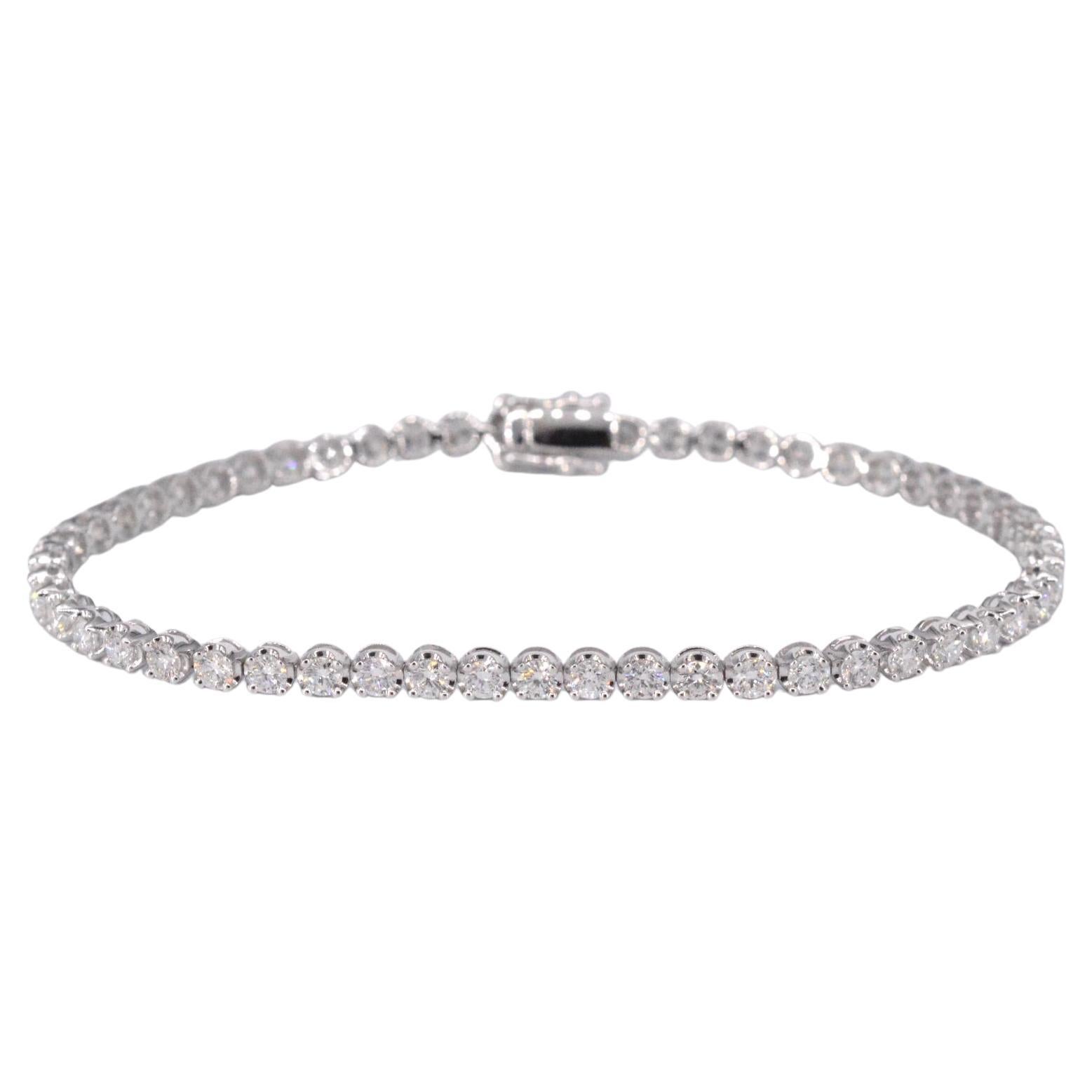 Tennis Bracelet with 3.00 Carats of Diamonds For Sale