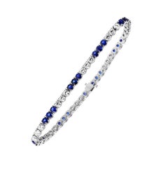 Tennis Bracelet with Alternating Sapphires & Diamonds