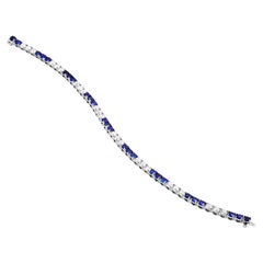 Tennis Bracelet with Alternating Sapphires & Diamonds