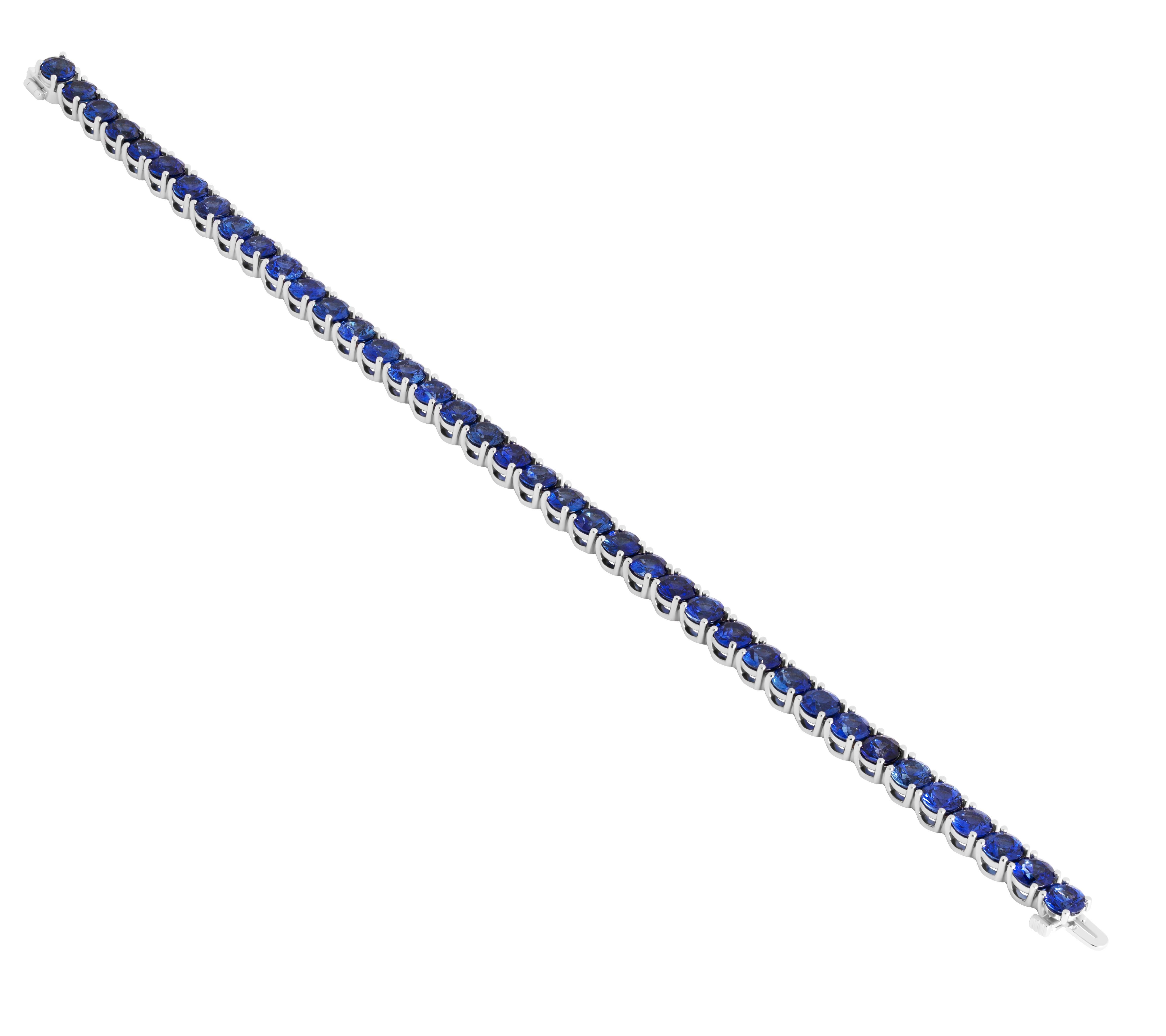 Pulsera de tenis con zafiros azules Moderno en venta