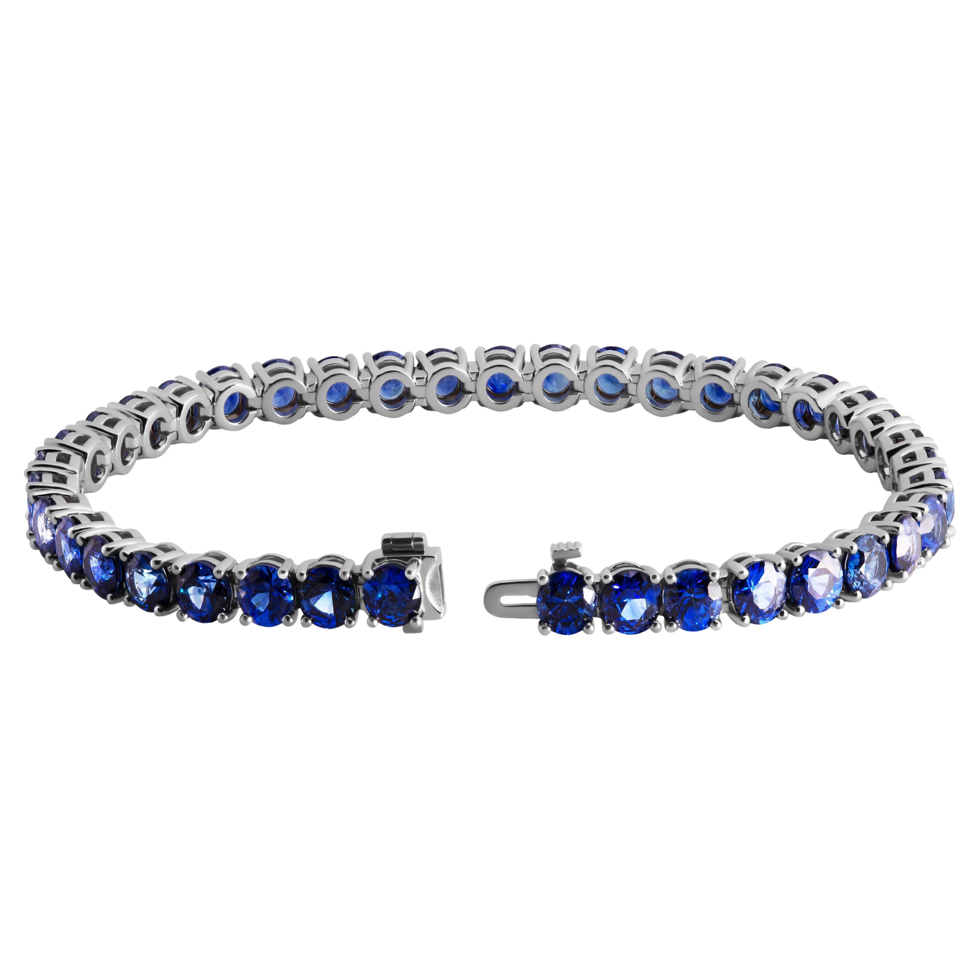 Pulsera de tenis con zafiros azules