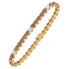 Tennis Bracelet with Champagne Color Diamonds