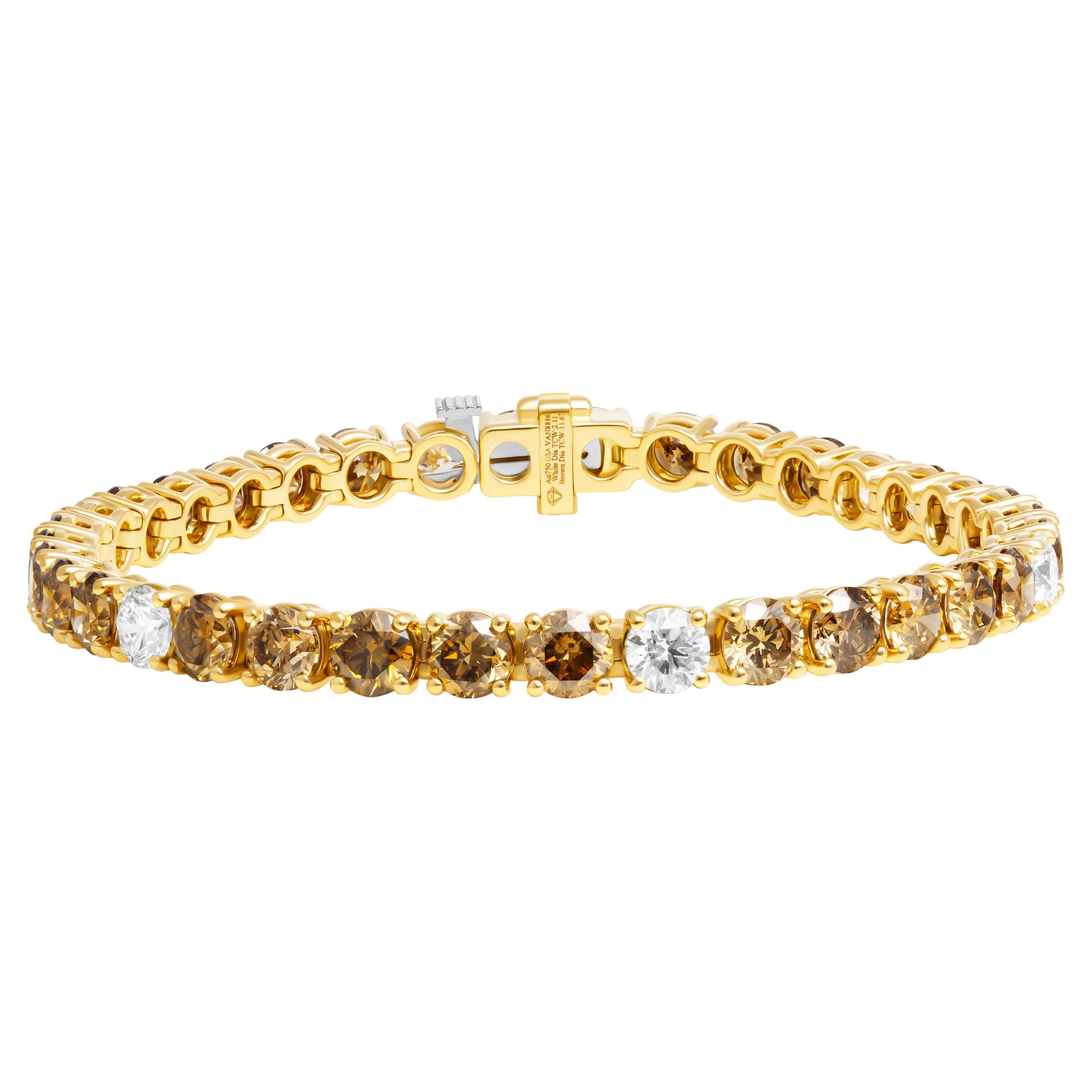 Pulsera de Tenis con Diamantes Color Champán