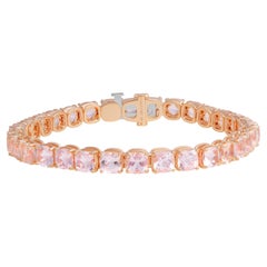 Bracciale tennis con morganiti taglio cuscino