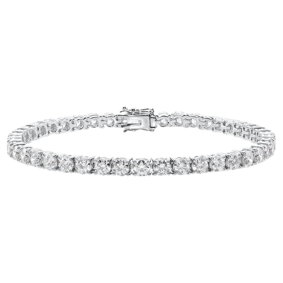 Tennis Bracelet with Diamond 7.78ct for Wedding in 18k White Gold For Sale
