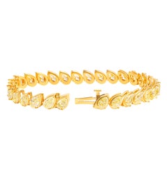 Tennis Bracelet with Fancy Light Yellow Pear Shape Diamonds