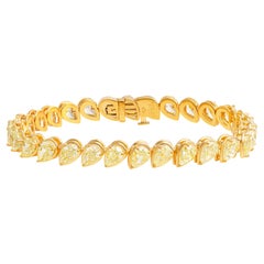 Tennis Bracelet with Fancy Light Yellow Pear Shape Diamonds