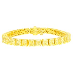 Tennis Bracelet with Fancy Yellow Radiant Cut Diamonds