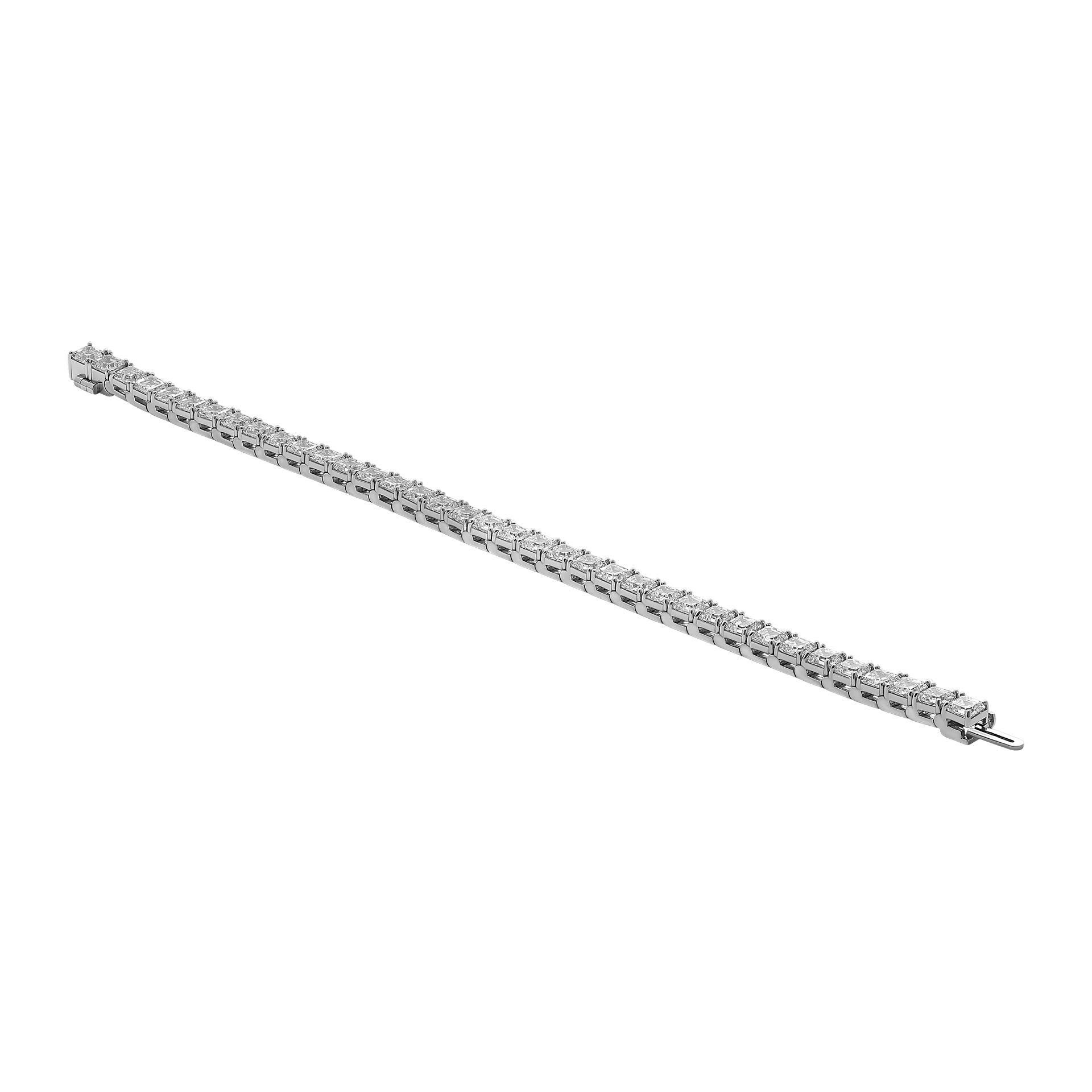 Tennisarmband aus Platin mit GIA-zertifizierten Diamanten im Asscher-Schliff in Platin 0,50 Karat pro Stück im Zustand „Neu“ im Angebot in New York, NY
